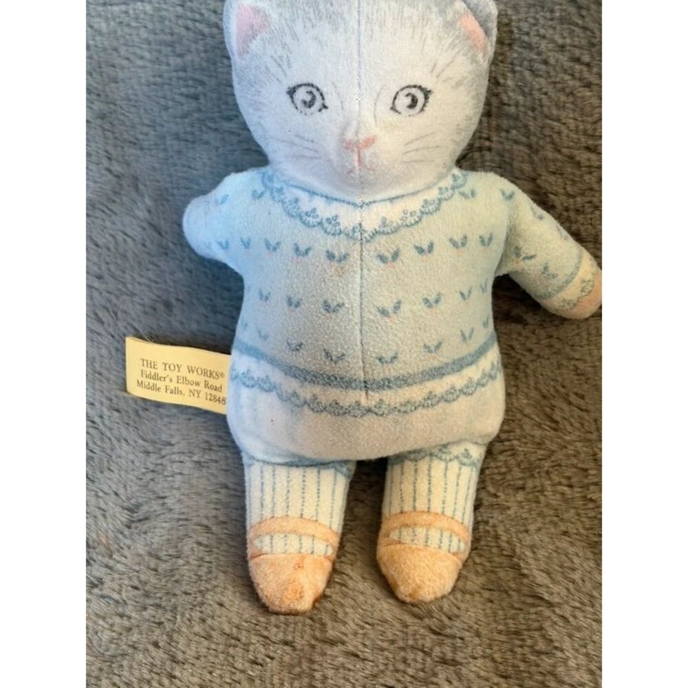 Vintage 1985 The Toy Works Kitty Cucumber Doll Plush Beanbag Cat